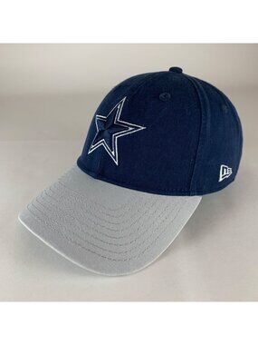 Dallas Cowboys NFL Navy Blue Gray New Era 9Twenty Relaxed Fit Strapback Hat